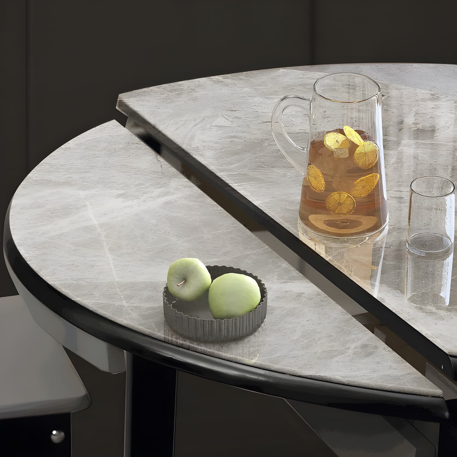 Sintered Stone Top Table 4 Legs Drop-Leaf Dining Table for Kitchen - image 10