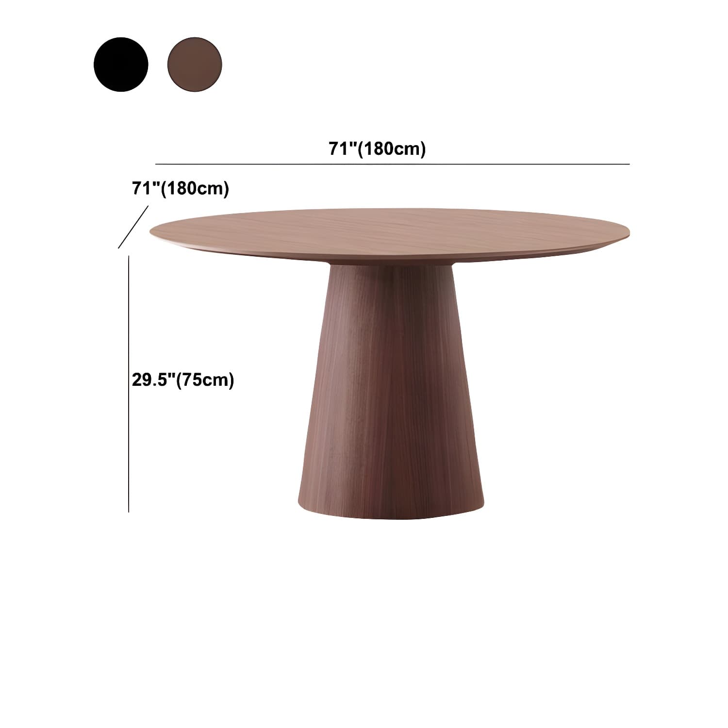 Contemporary Round Dinette Table Solid Wood Pedestal Dining Table - image 13