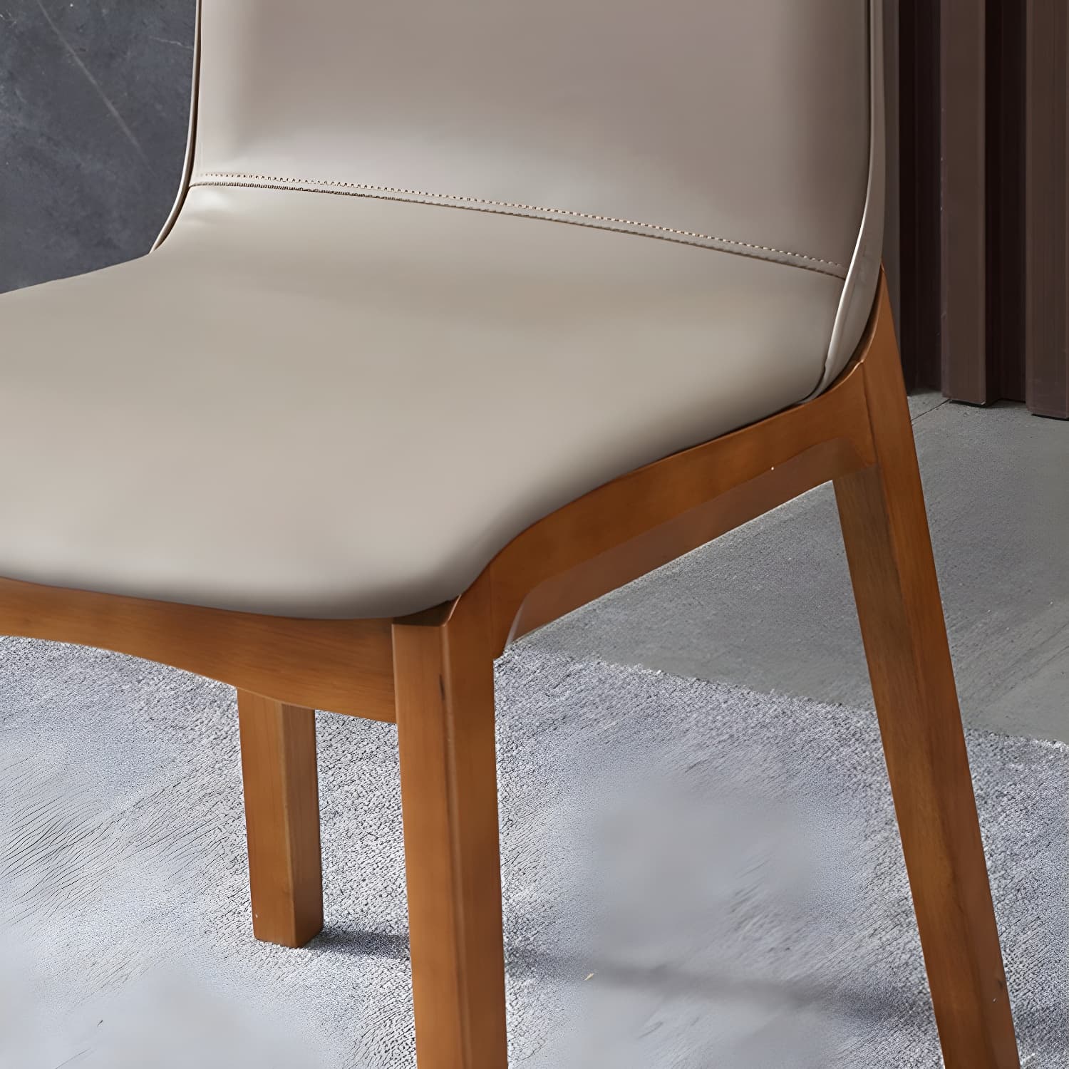 Modern Faux Leather Dining Chair with Solid Wood Legs for Dining Room - image 15