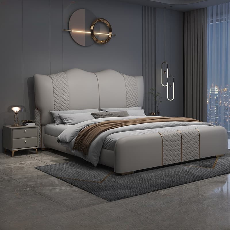 Dove Grey Solid Color Storage Bed with 3 Storage Boxes and Sponge Upholstery for Living Room