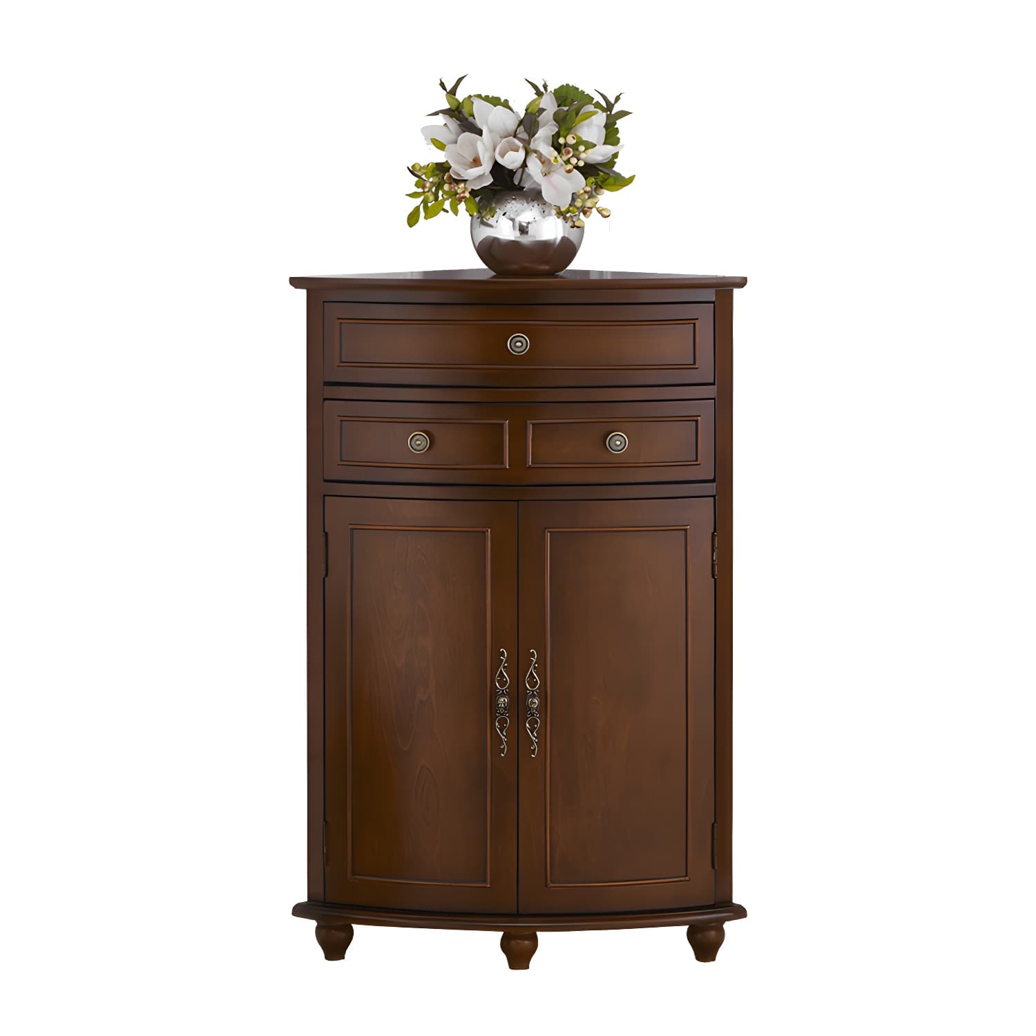 Mid-Century Modern Home Paned Cabinet Solid Wood Corner Side Cabinet - image 7