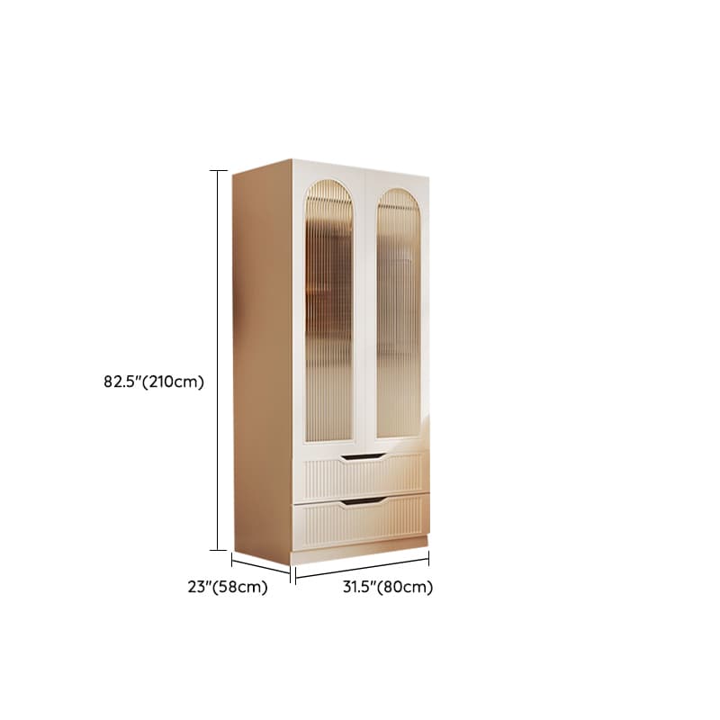 Chalk Almirah in Timber with Clothing Rod, 3 Cabinets/2 Cabinets and 5-Drawer/4-Drawer/3-Drawer in a Minimalist Style, 3-Shelf/2-Shelf Included/Not Included - image 12