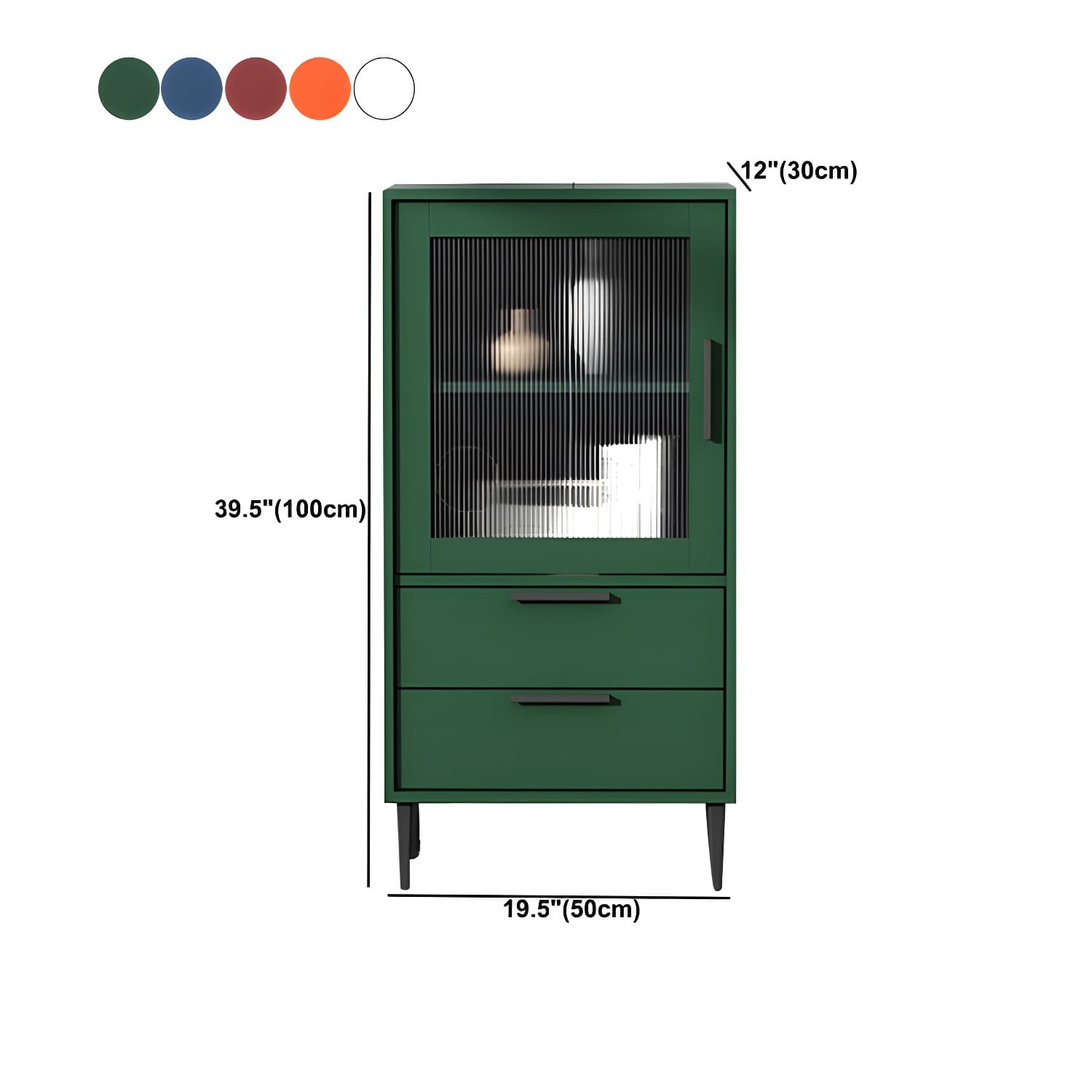 Contemporary Wooden Accent Cabinet with Glass Door and 2 Drawers - image 14