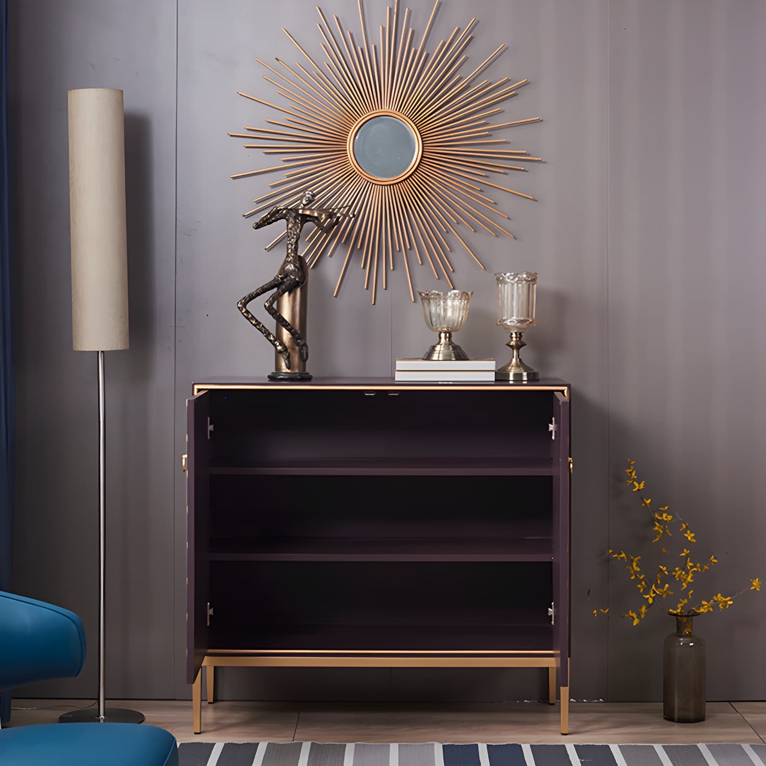 Industrial Accent Cabinet with Cup Pulls Doors and Straight Legs - image 7