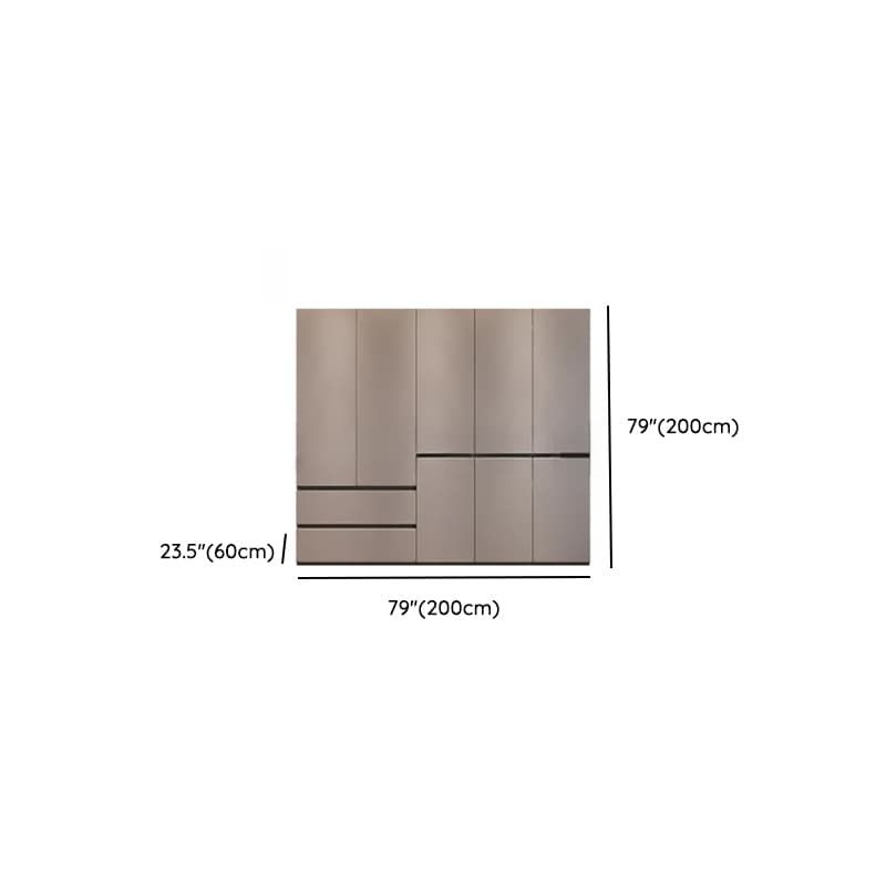 Sand Minimalist Laminate Cabinet Armoire with Soft Close Drawer, Soft Close Door, Interior Shelves, and Clothing Rod - image 11