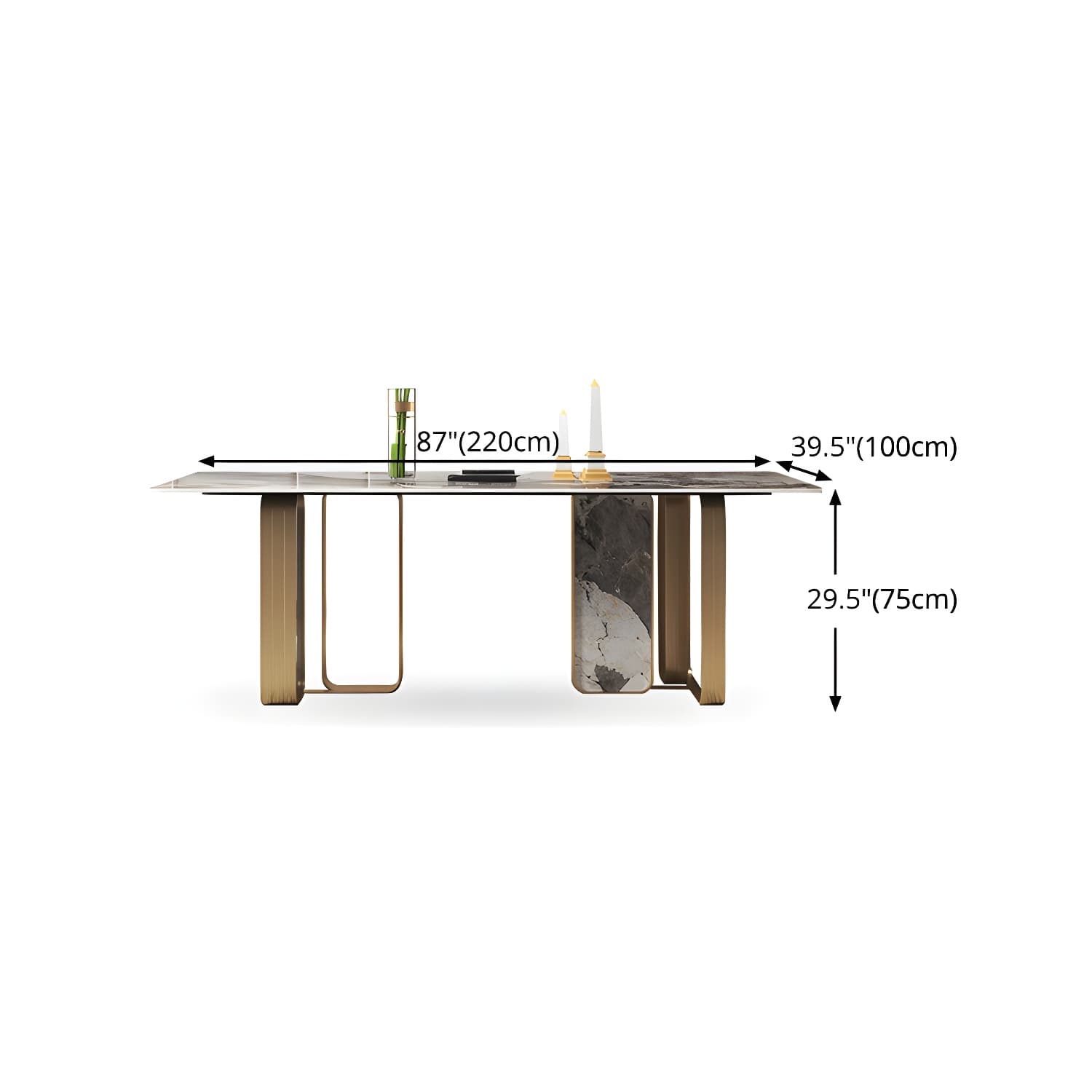 Luxury 1/2/3/5/6/7/8/9 Pieces Dining Set with Stone Dining Table and Chairs Dinette Set - image 22