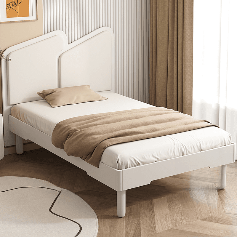 Contemporary Storage Included Panel Bed with Leg and Natural Wood Slat for Bedroom