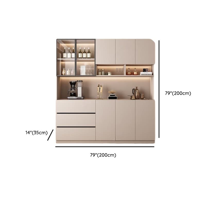 Wide/Standard/Narrow Modern Timber 3 Drawers 2 Shelves/3 Shelves/1 Shelf Glass Doors Pantry Hutch Sideboard - image 22