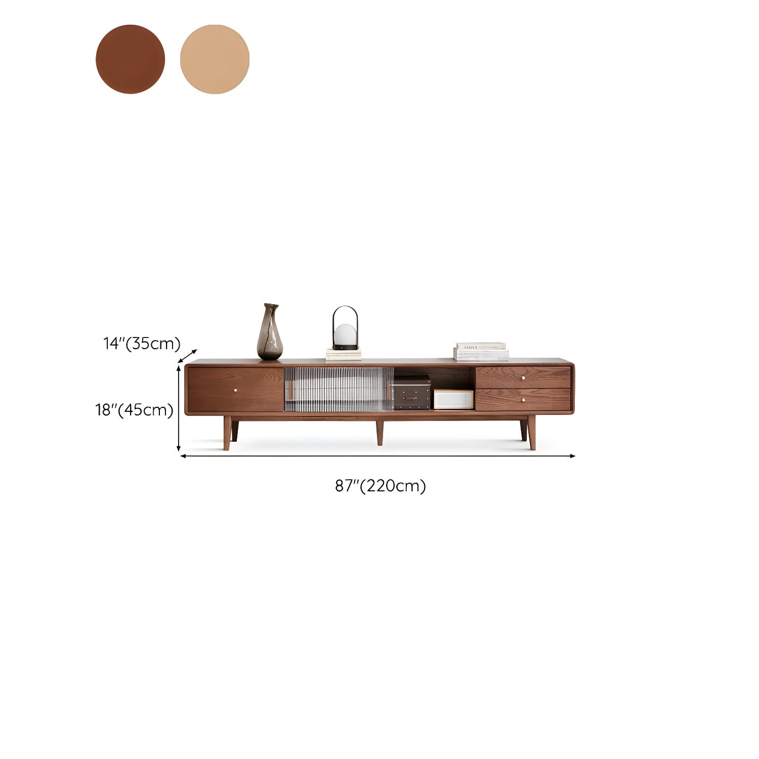 Scandinavian TV Stand with Low Height and the Cabinet Storage - image 20