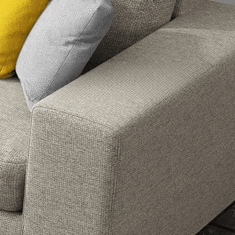 L-Shape Sofa Chaise with Pillow Back, Azure/Cream Upholstery, Square Arm, Slipcover, and 1 Chaise - image 10