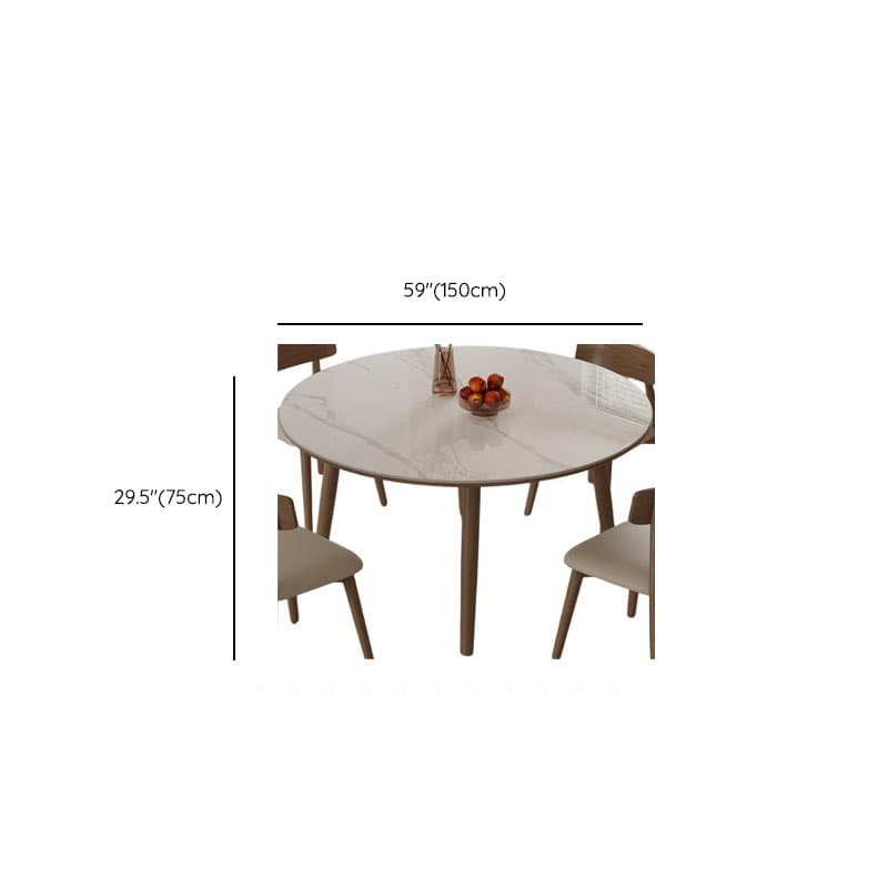 Rounded Slate Stone Dining Table Set with 4 Legs, Padded Chair Back, and White Table Top - image 9