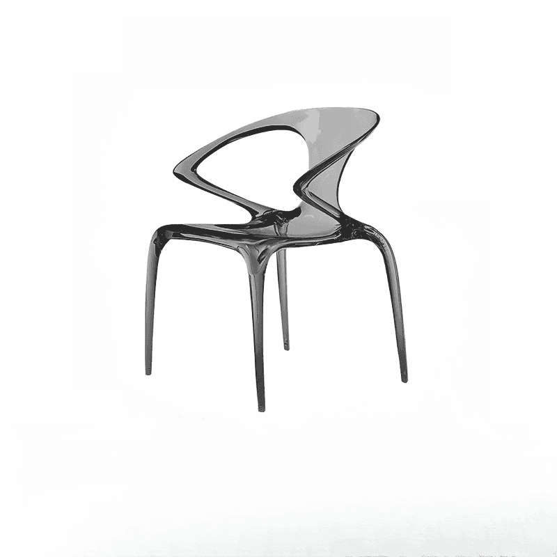 Casual Arm Chair with Uncovered Back, Armrest, and Sepia/Lime Green/Transparent Polymer Legs - image 6