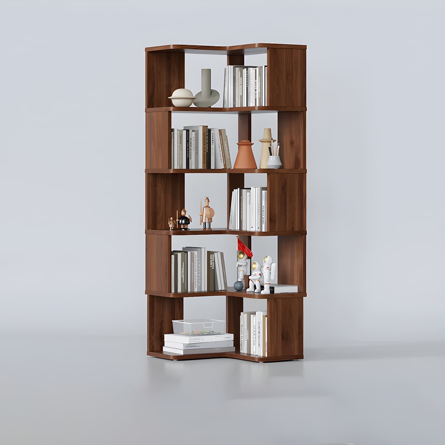 23" Wide Solid Wood Contemporary Corner Accent Chest with Shelves - image 3