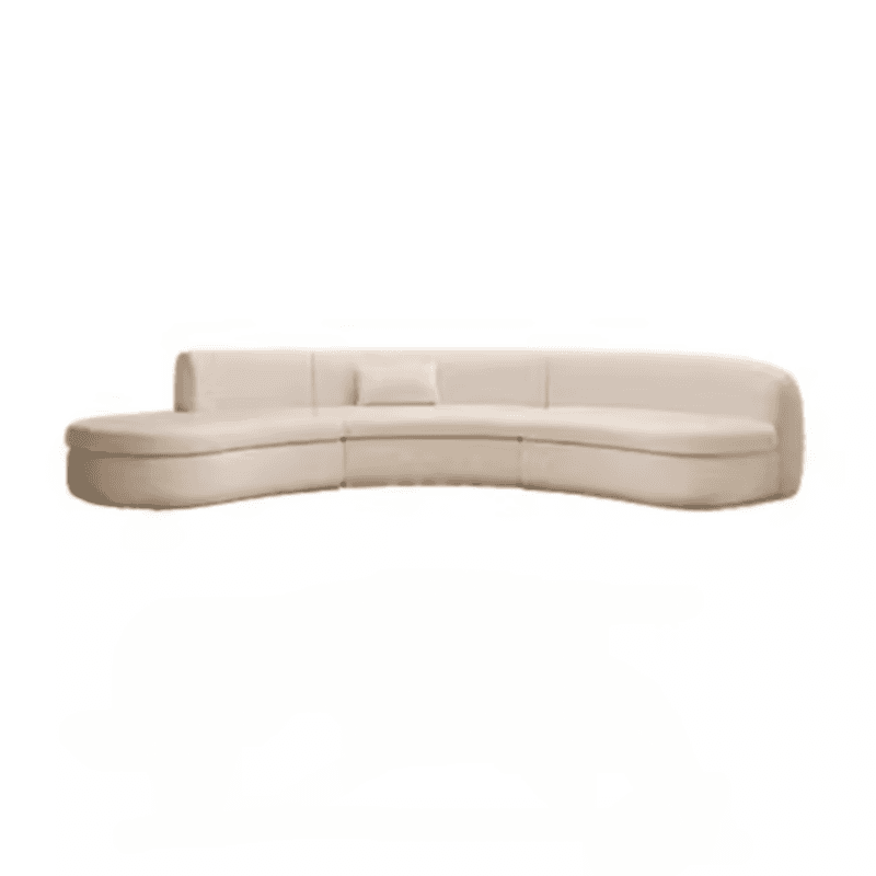 Natural Wood Bow Front Corner Sectional 7 Person/for 5/for 6 with Concealed Support - image 7