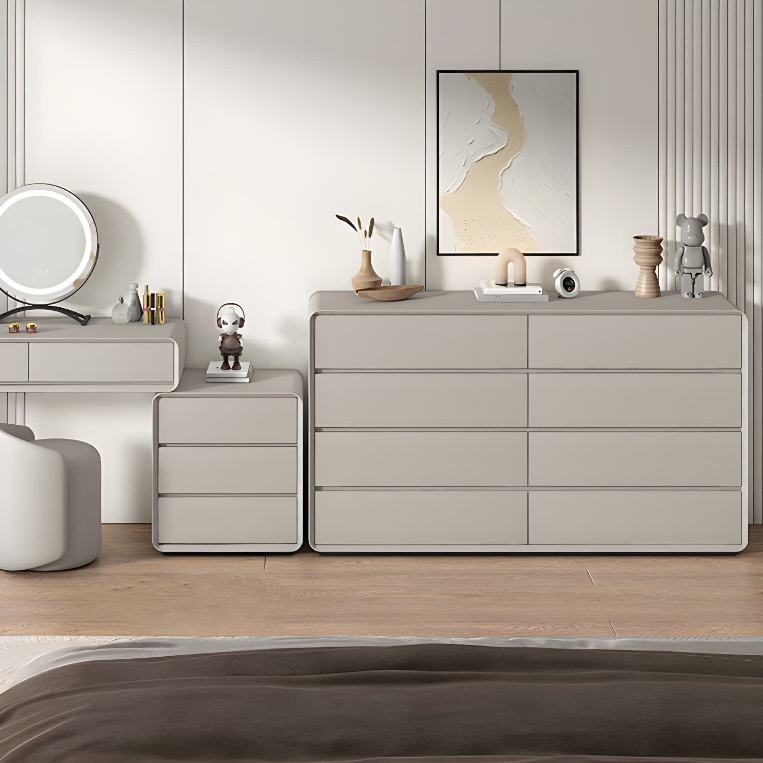 Modern Double Dresser with Drawers - Wood Finish, Horizontal Orientation, No Distressing - image 9