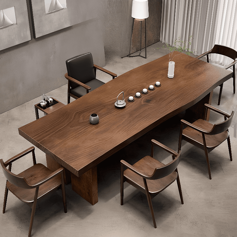 Trendy Rectangular Dining Table in Pine, Fixed Mechanism, Seats 4 to 8, Dark Brown Finish - image 6