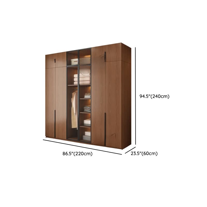 Acorn Modish Natural Wood Wardrobe Closet with Interior Shelves and Clothing Rod - image 20
