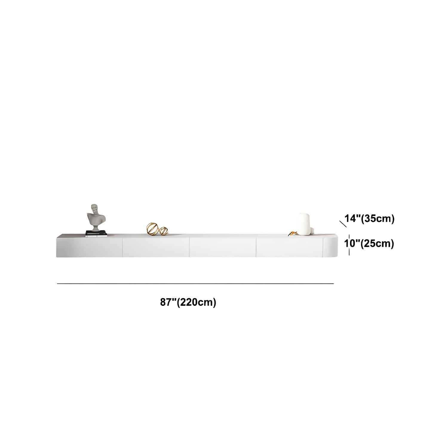 Floating Mount TV Stand Modern TV Stand Console with Drawers - image 12