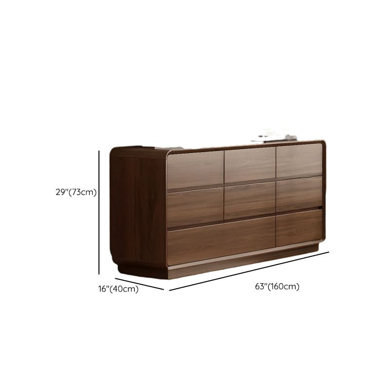 Cocoa Retro Rubberwood Semainier for Sleeping Quarters with 6 Drawers Horizontal - image 16