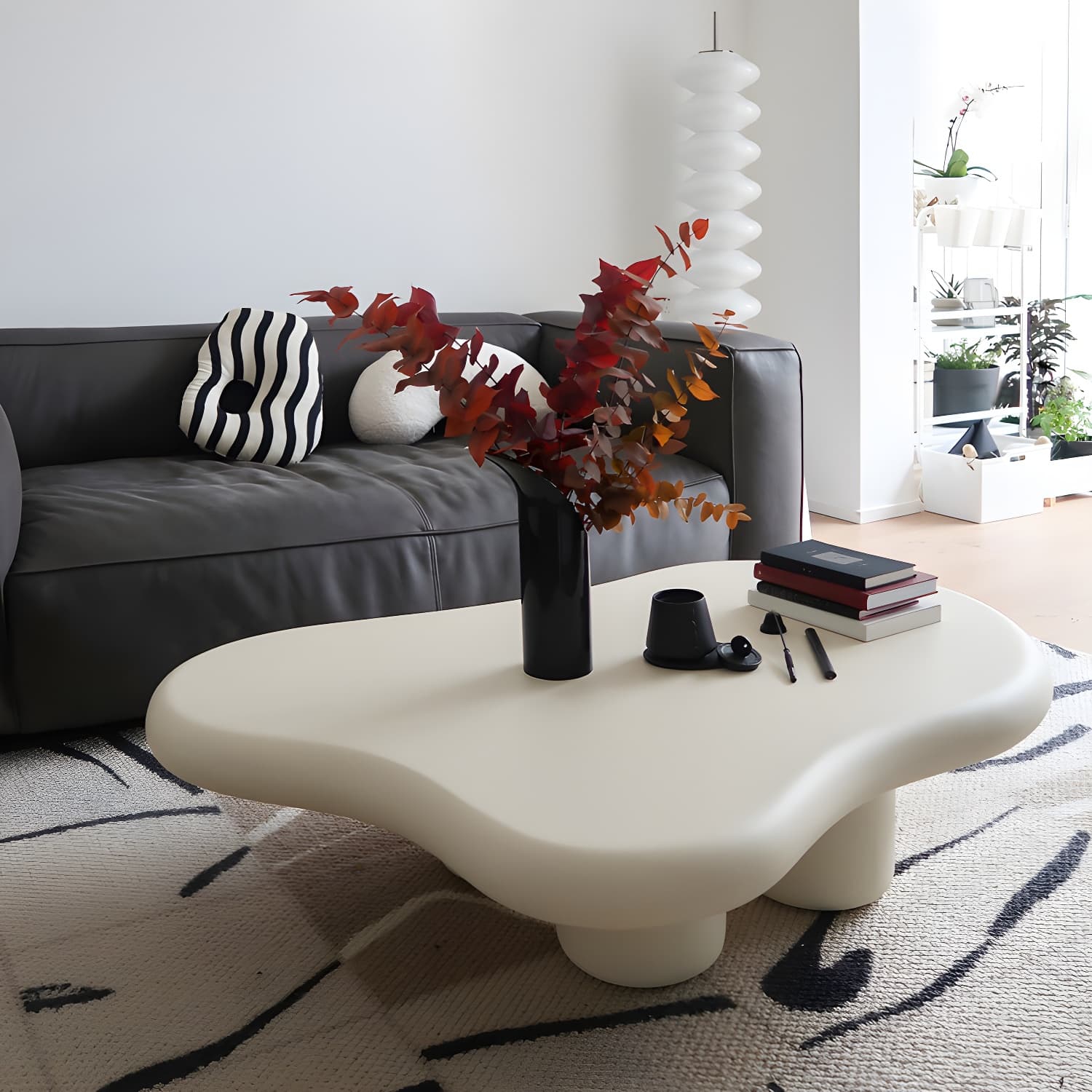 Solid Wood 4 Legs Coffee Table Minimalist Modern Coffee Table - image 13