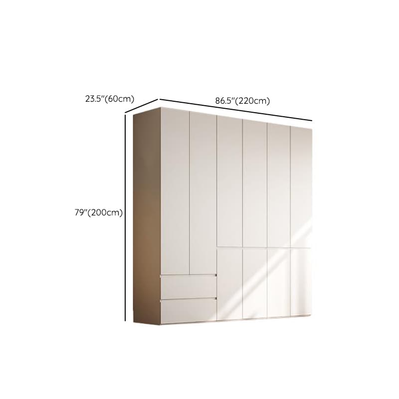 Chalk Modern Natural Wood Standalone Almirah with Soft Close Drawer, Interior Shelves, and Hanging Rod - image 15