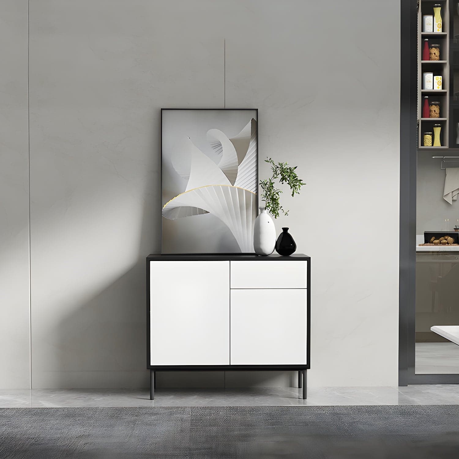 Wooden Rectangle Sideboard Cabinet Modern Kitchen Sideboard for Home - image 4