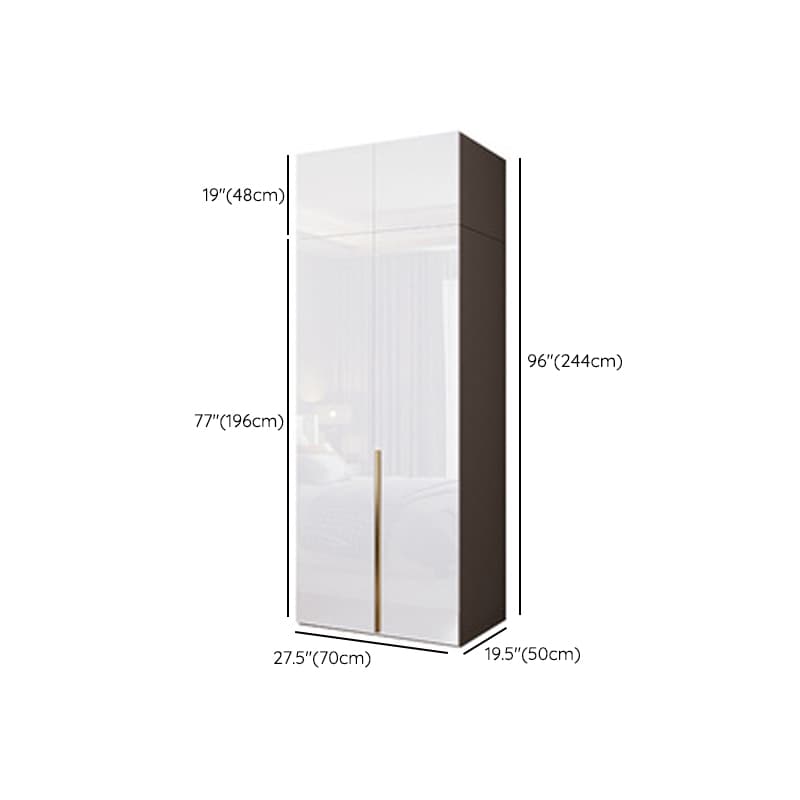 Simple Freestanding Cream Manufactured Wood Cabinet Armoire with Interior Shelves, Clothing Rod & Soft Close Drawer - image 21