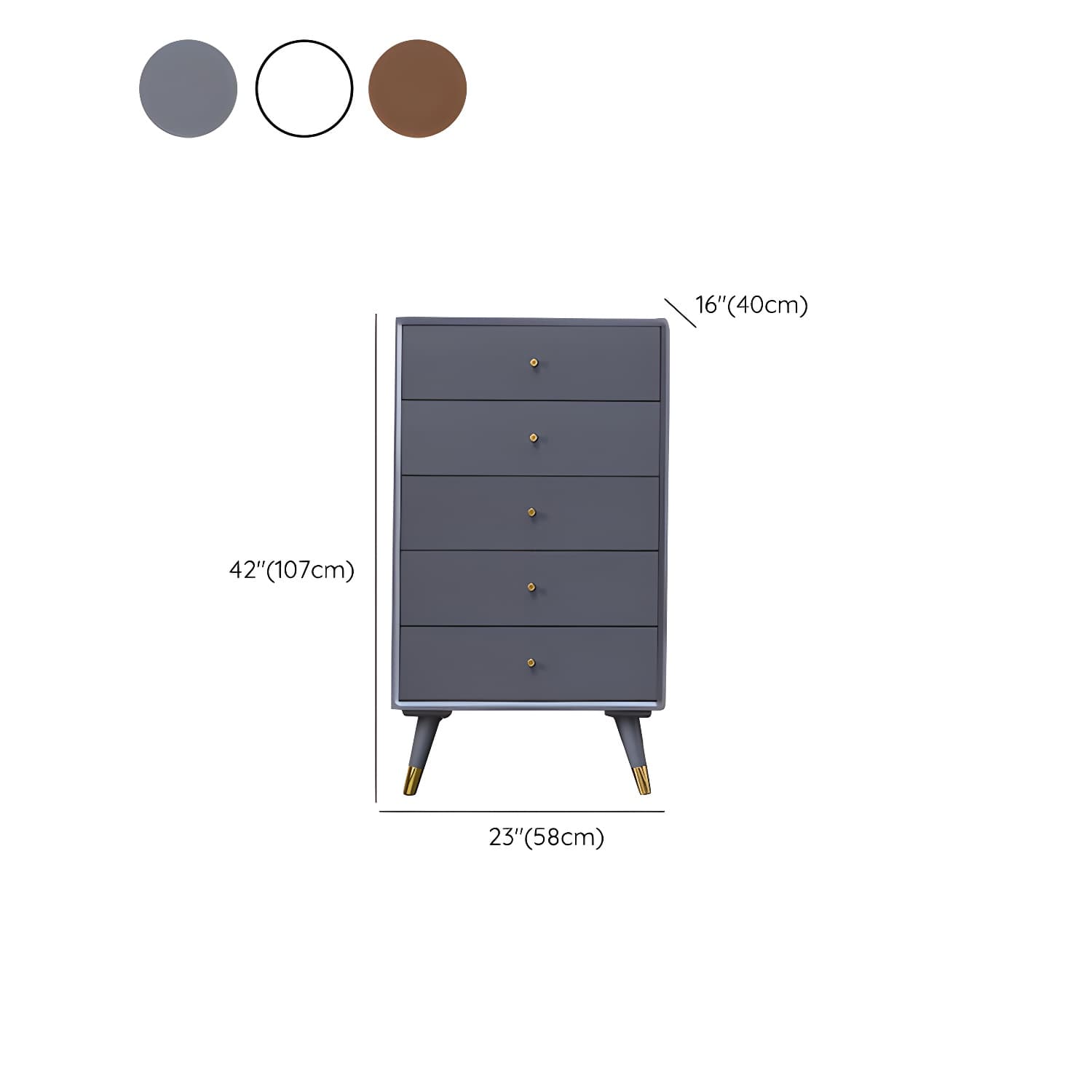 Solid Wood Accent Chest Mid Century Drawers Included Cabinet - image 14