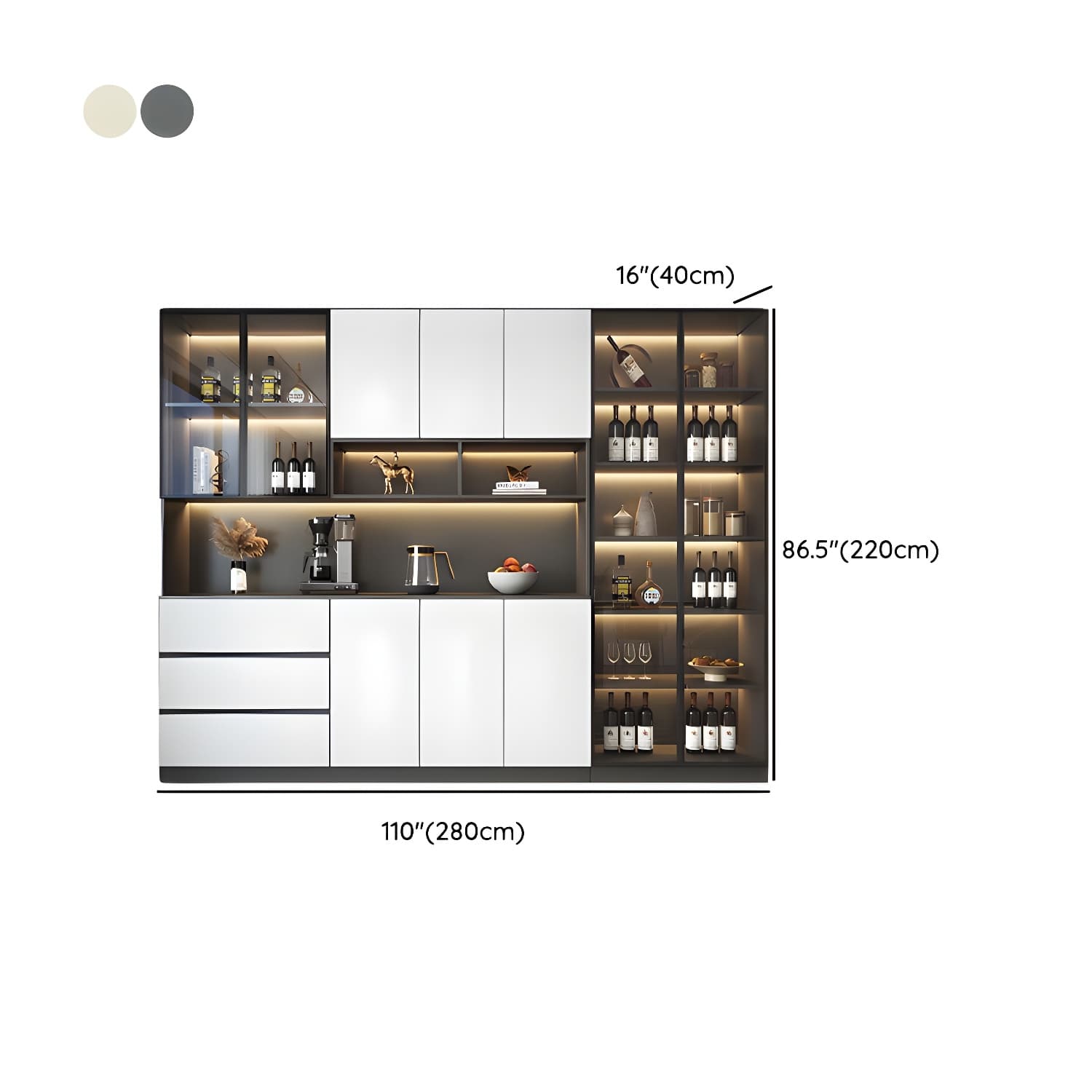 Modern Living Room Manufactured Wood Sideboard with Lighting - image 35