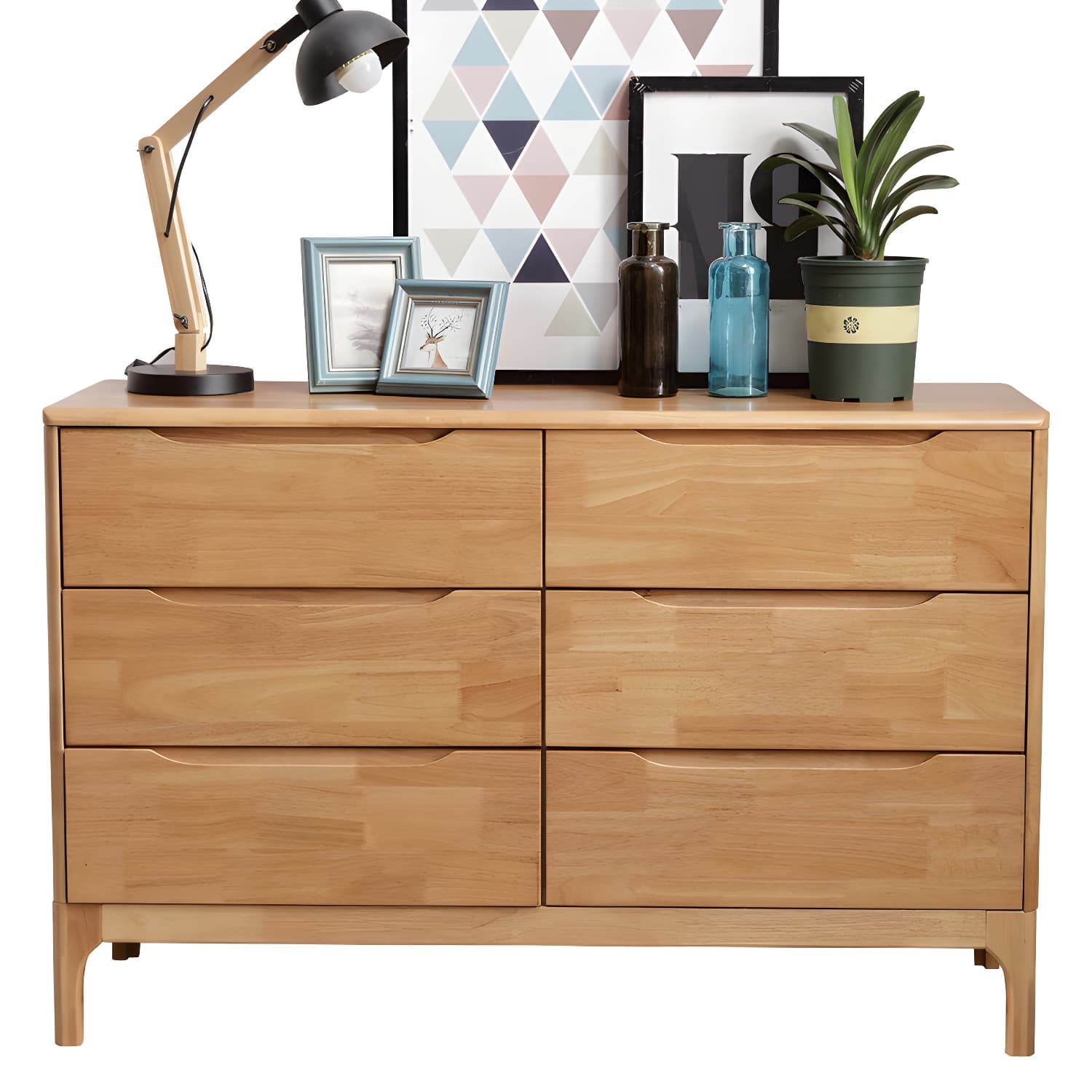 Rectangular Rubberwood Chest Mid-Century Modern Accent Chest - image 5