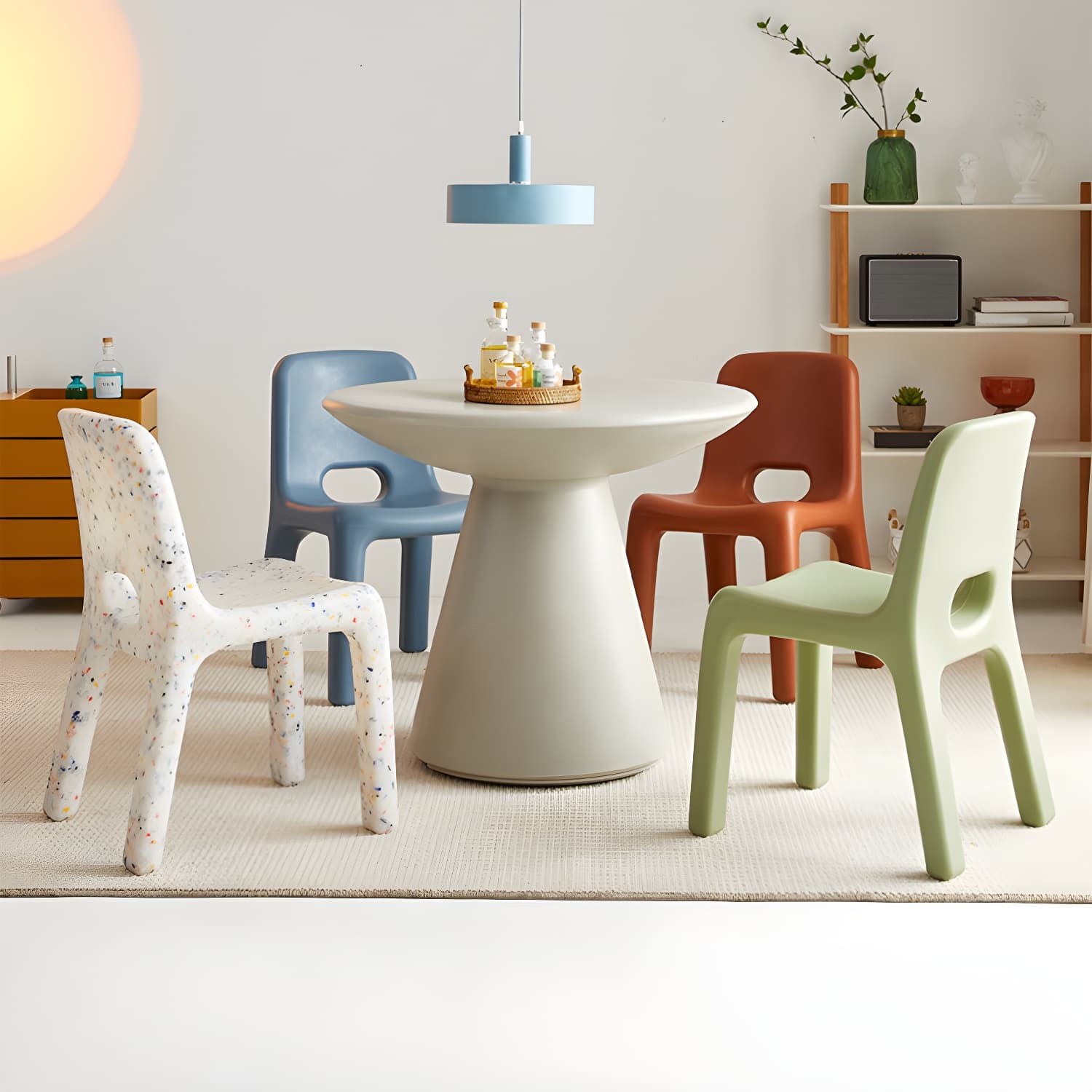 Scandinavian Style Non-Upholstered Low Back Plastic Side Chair for Kitchen & Dining - image 10