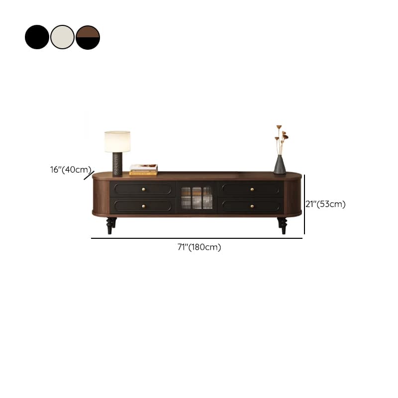 Modern Real Wood TV Stand with Shelf, 4 Drawers, Hutch, and Door - image 12