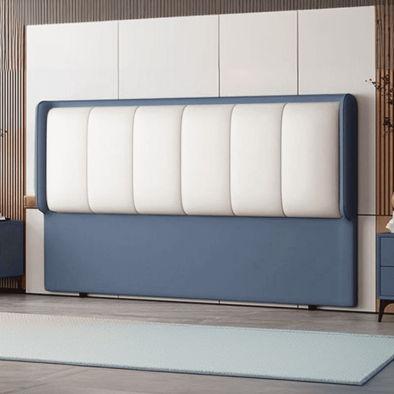 Simplistic Style Wingback Headboard in Lumber with No Distressing, Rectangular Shape for King/Queen/Full Bed, Featuring Sponge Upholstery Fill and Standard Height