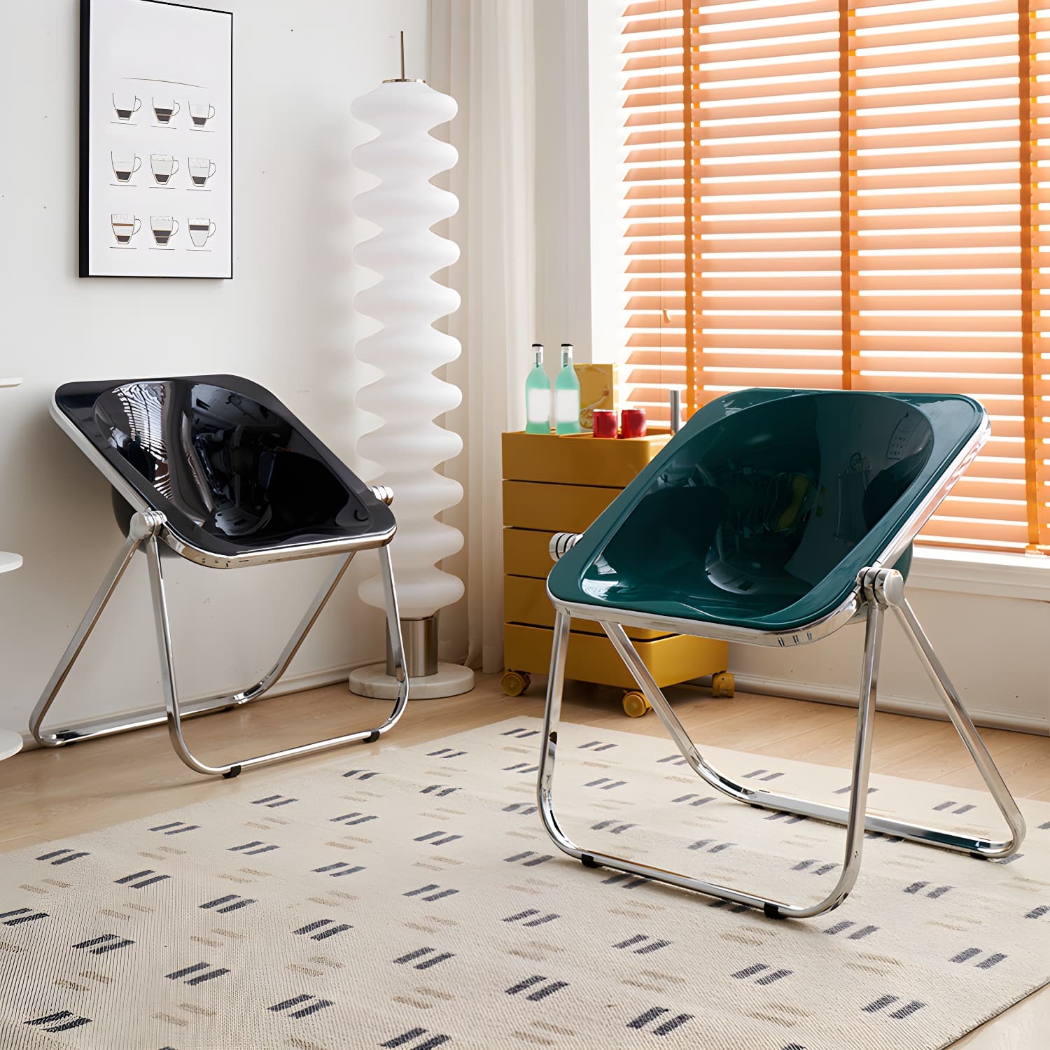 Modern Collapsible Side Chair with Low Back and Foldable Design in Plastic & Acrylic - image 18