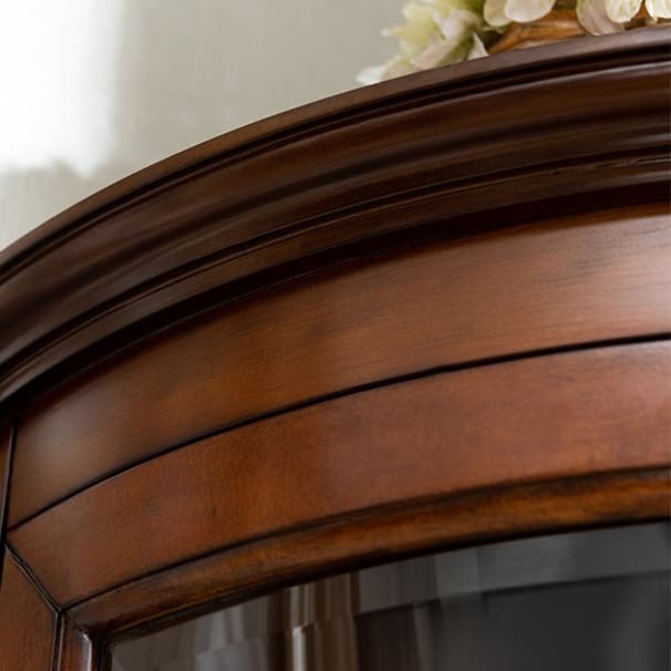 Traditional Medium Brown Corner Accent Cabinet with Wood Countertop and Exterior Shelving - image 7