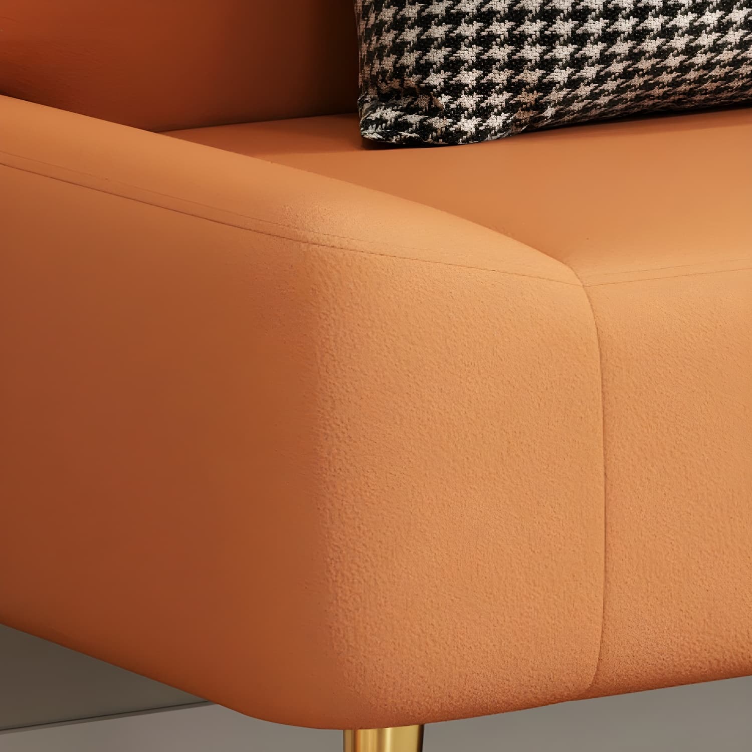 Scandinavian Faux Leather Small Size Sofa with Armless Design in Solid Color - image 15