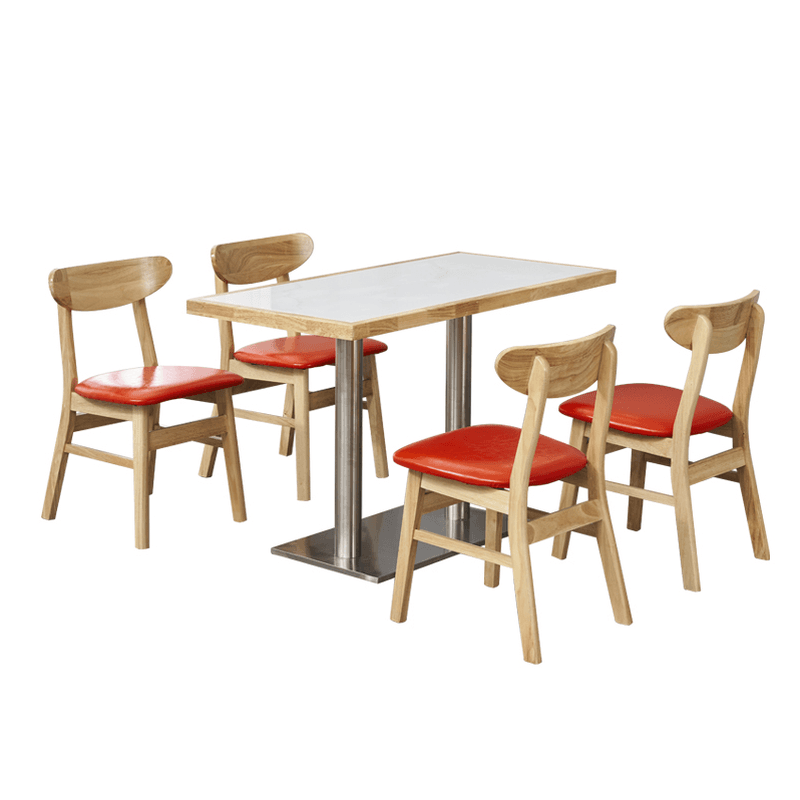 Dining Table Set with Slate Stone Top and Trestle Base, Seating Capacity for 4 People - image 9