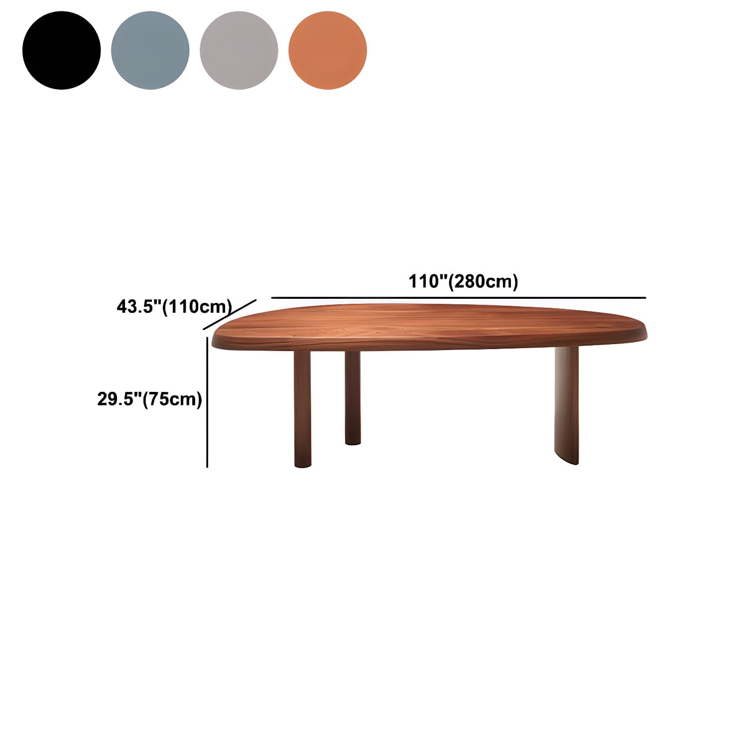 Solid Wood Dining Table Free Form Furniture for Home with Tripod Base - image 15