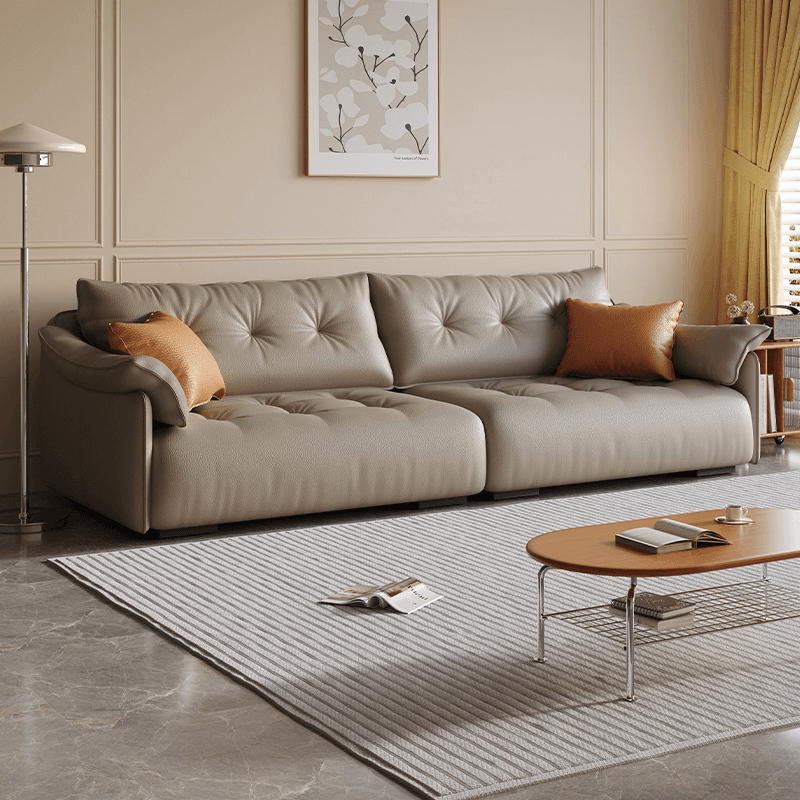Drawing Room Standard Sofa in Midnight Black/Amber Color/Off-White with Armrest - image 5
