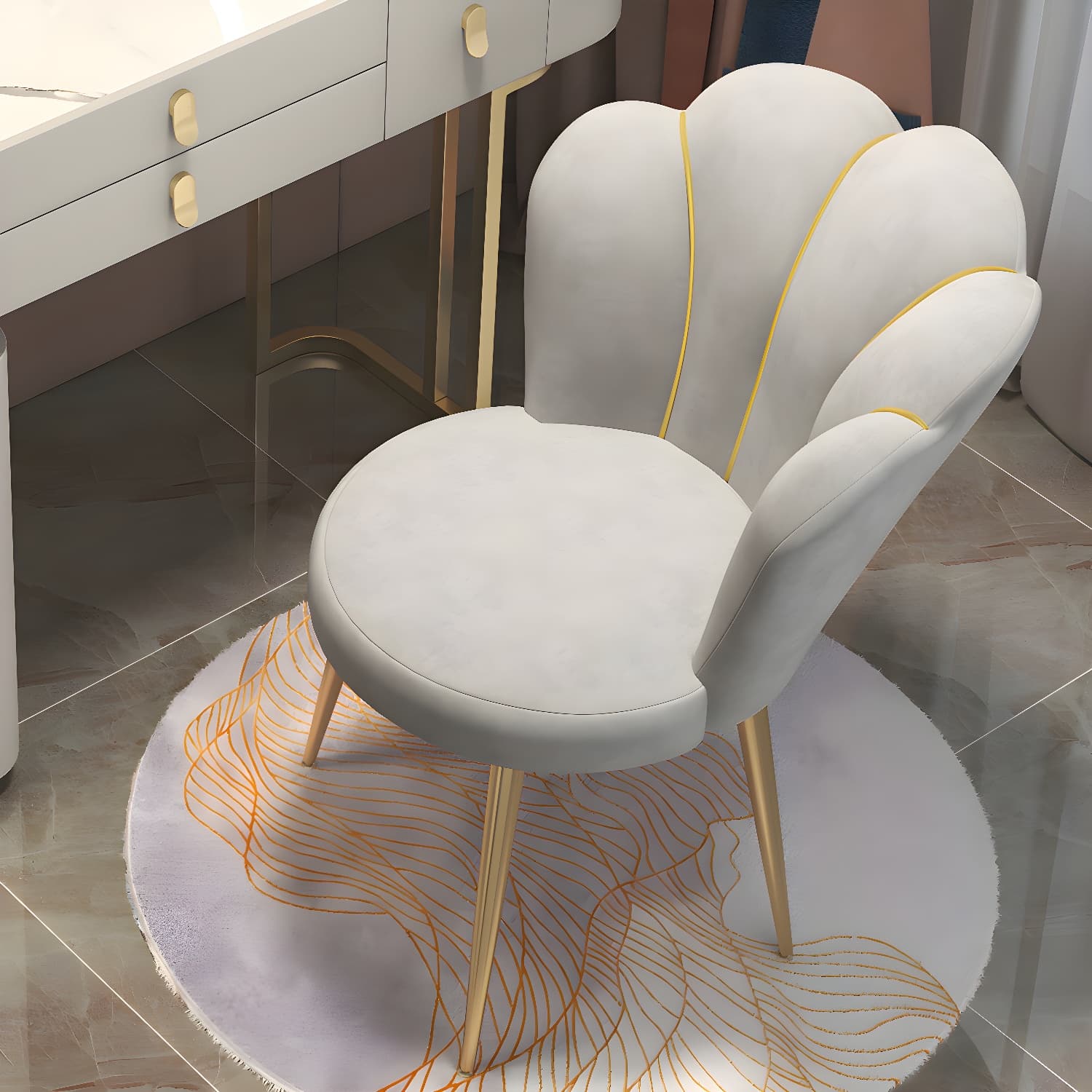 Scandinavian Style Velvet Armless Dining Chair Solid Back Single Dining Chair - image 4