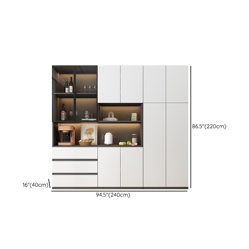 Two Toned Unclosed & Self-supporting Wide Sideboard with 2 Shelves & Benchtop - image 32