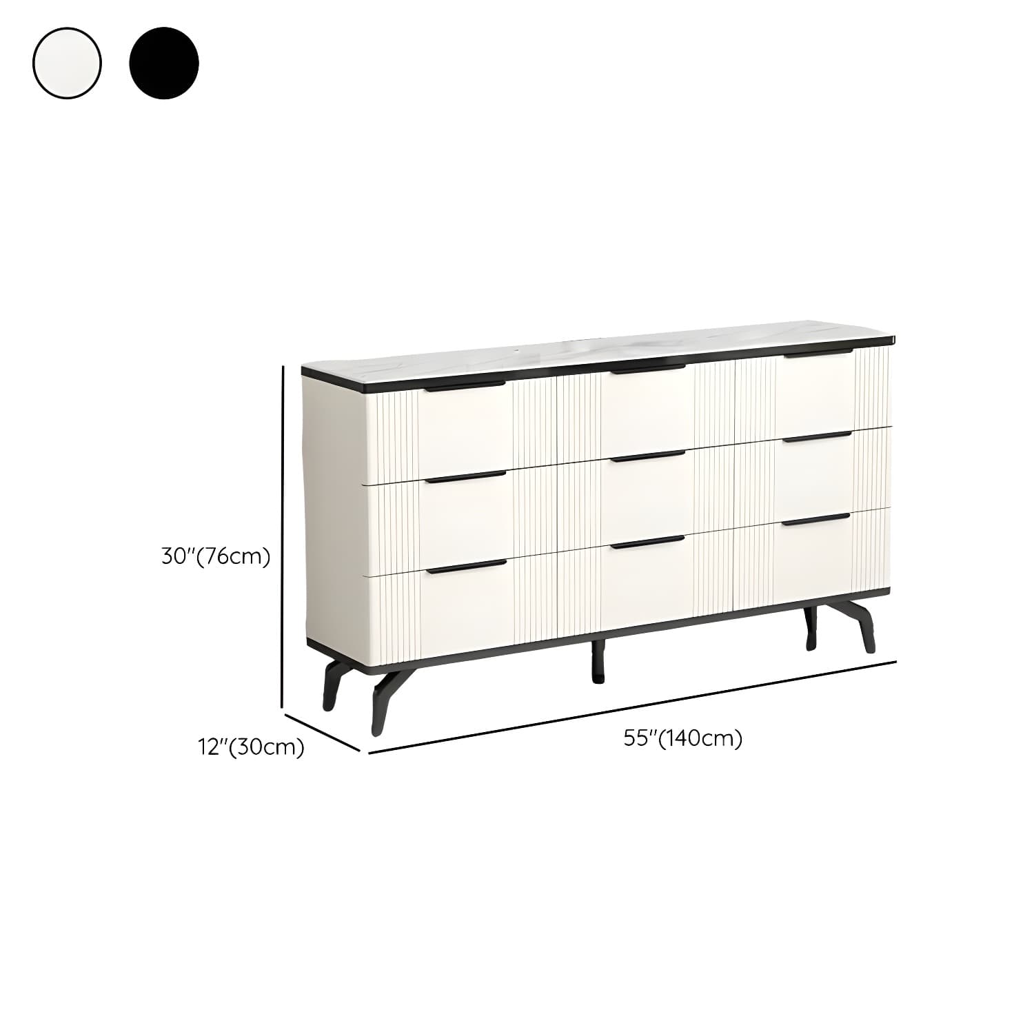 Drawers Included Modern Chest with Stone Countertop and Metal Legs - image 17