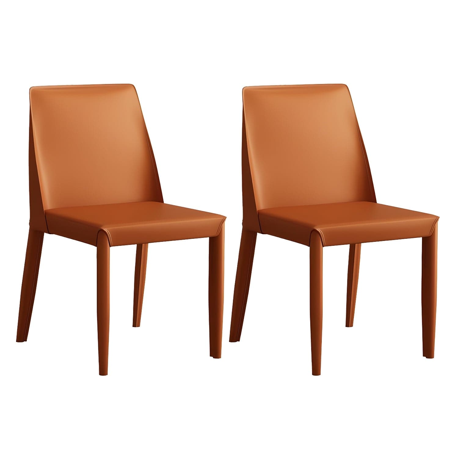 Modern Leather Dining Chair Parsons Furniture with Steel Legs in Matte Finish for Home - image 7