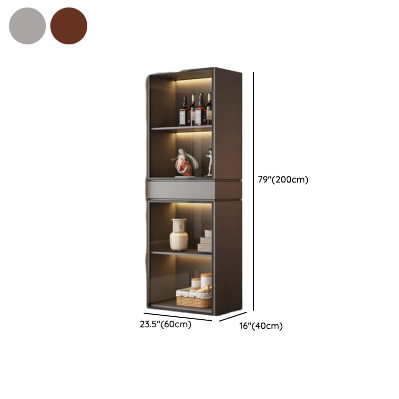Rectangular Detached Accent Cabinet with Damp-proof, Scratch-immune Glazed Door in Chalk/Sepia and Soft Close Drawer - image 15