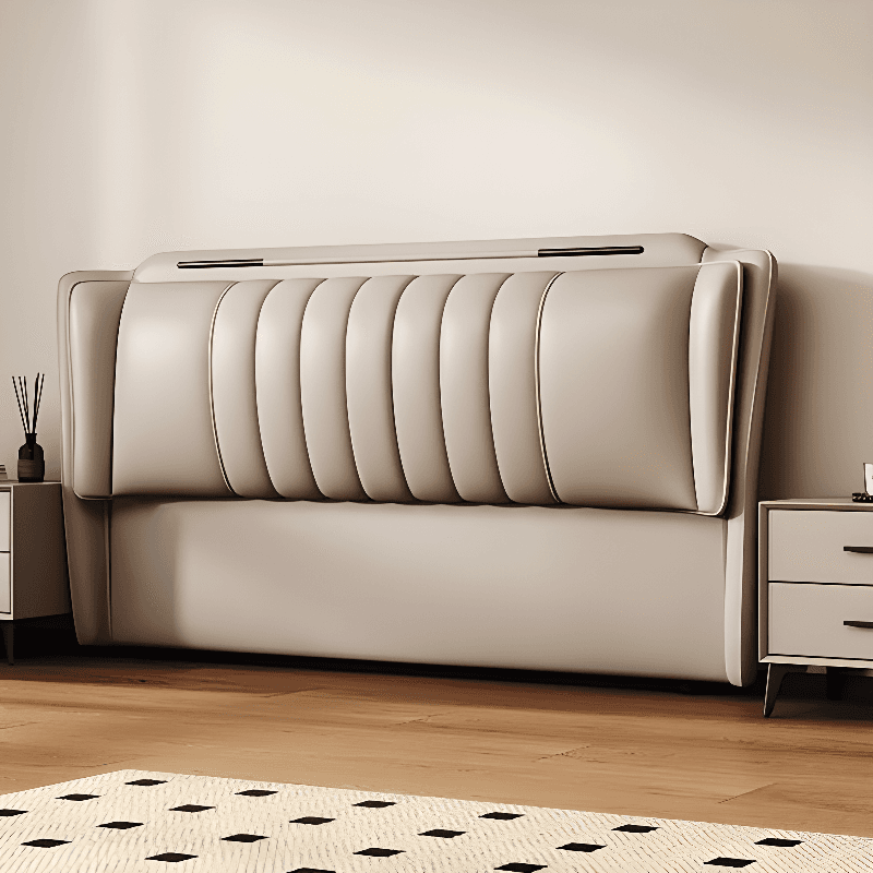 Art Deco Style Wingback Headboard in Pine Wood with No Distressing, Rectangle Shape for King/Queen/Full Bed, Featuring Sponge Upholstery and Standard Height - image 3