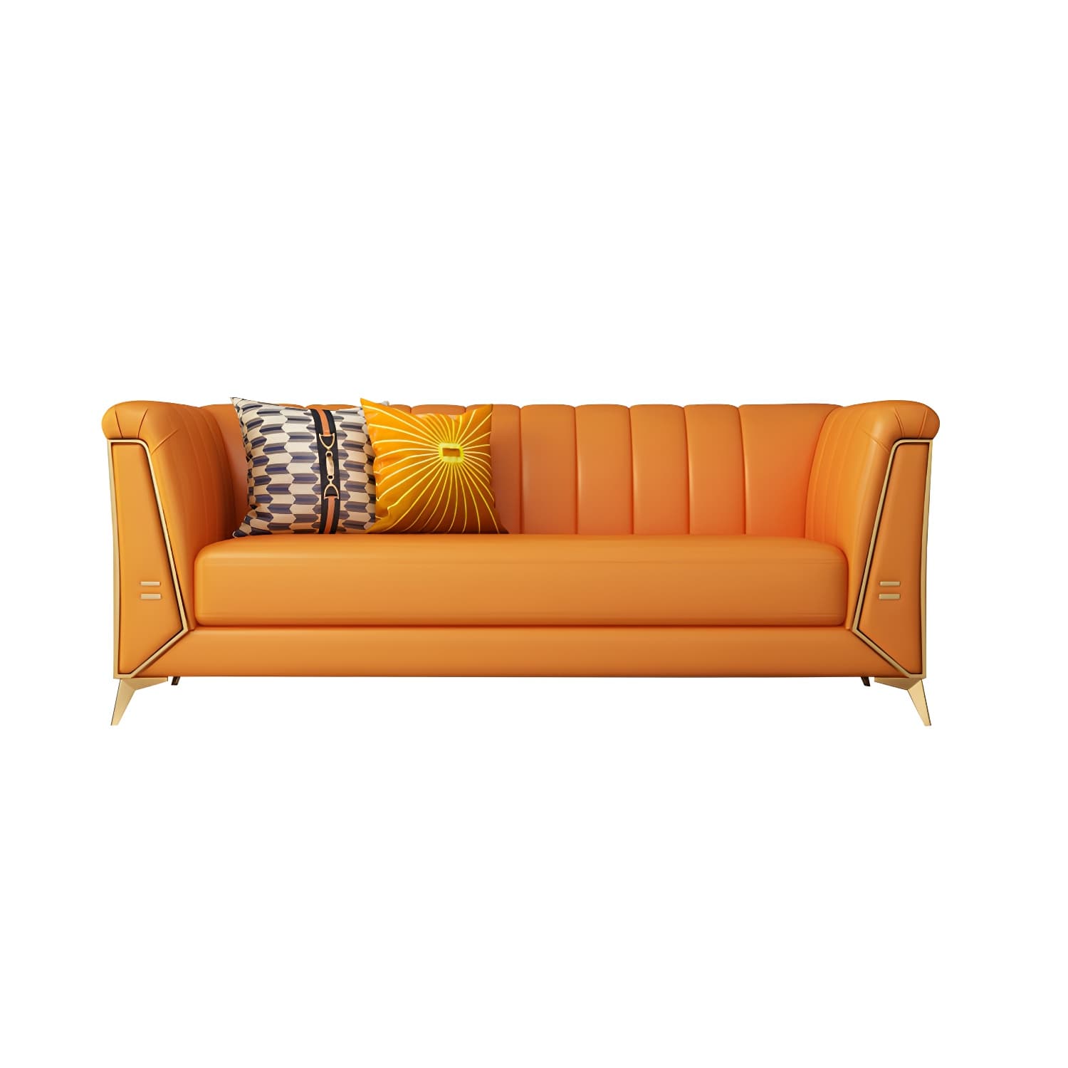 Glam Wood Frame Standard Sofa with Tuxedo Arms in Solid Color - image 14