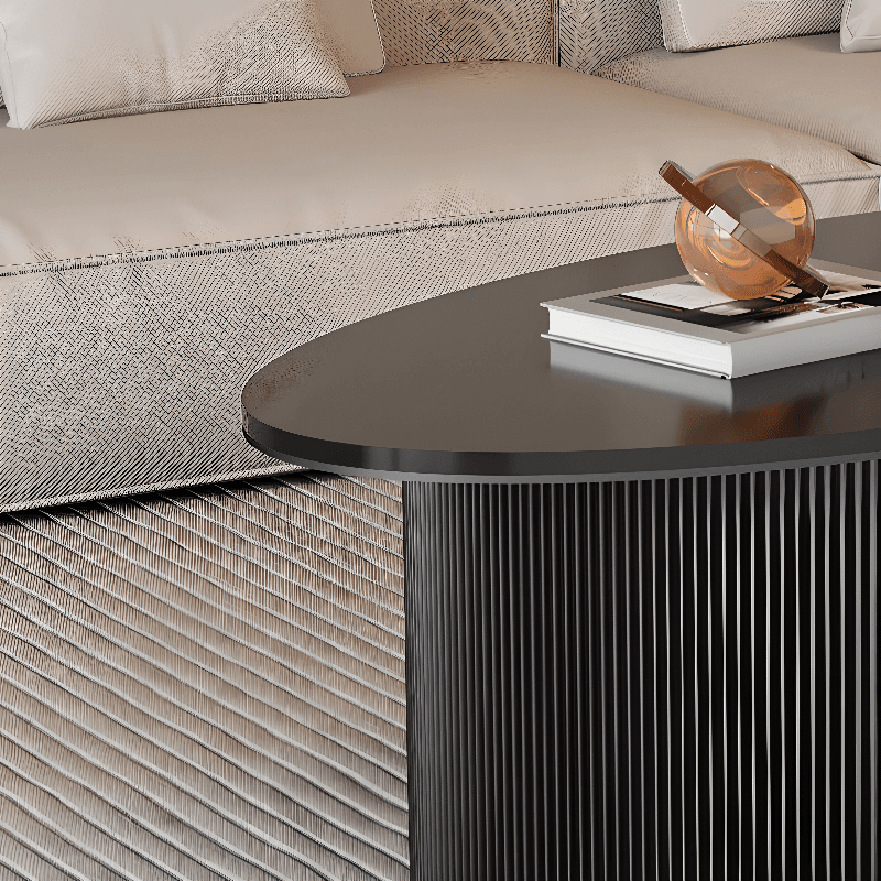 Single Stone Oblong Accent Table with 1 Tier Plinth Base for Foyer - image 8