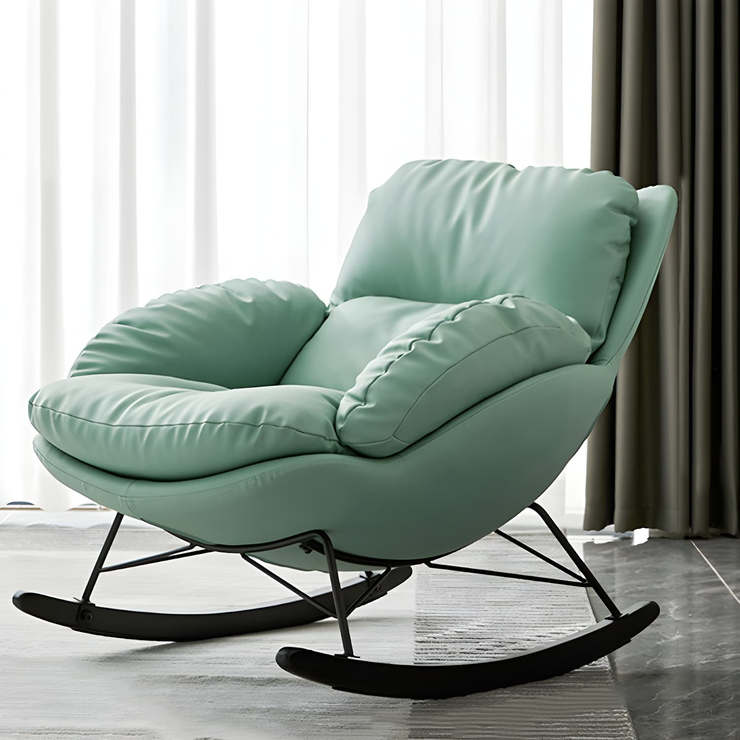 Modern Upholstered Metal Rocking Chair for Chic and Comfortable Seating Experience - image 11