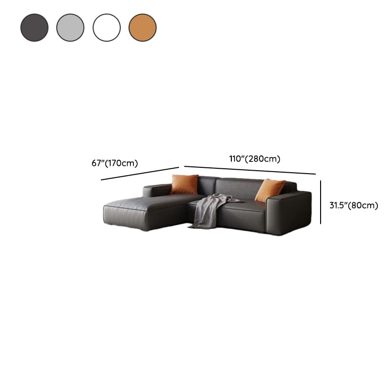 Trendy L-Shape Tear Resistant Sofa Chaise for 3-seater with Square Arm and 1 Chaise - image 23
