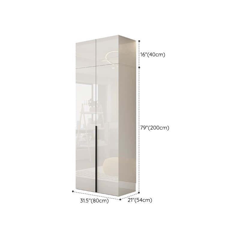 Solid Wood White Wardrobe Armoire with Drawers, Clothing Rod, and Shelves - image 20